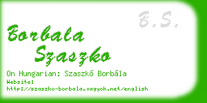 borbala szaszko business card