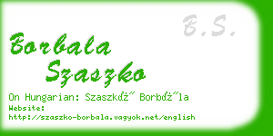 borbala szaszko business card